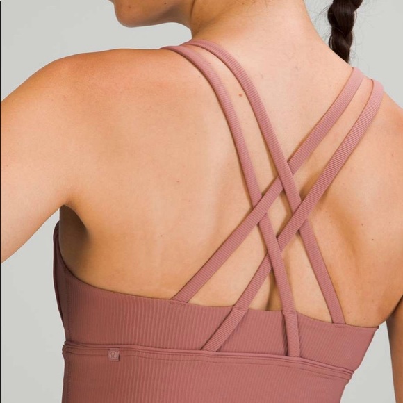 NWT Lululemon Energy Bra Longline Ribbed *Medium Support, B–D Cups - Spiced Chai - Picture 4 of 10